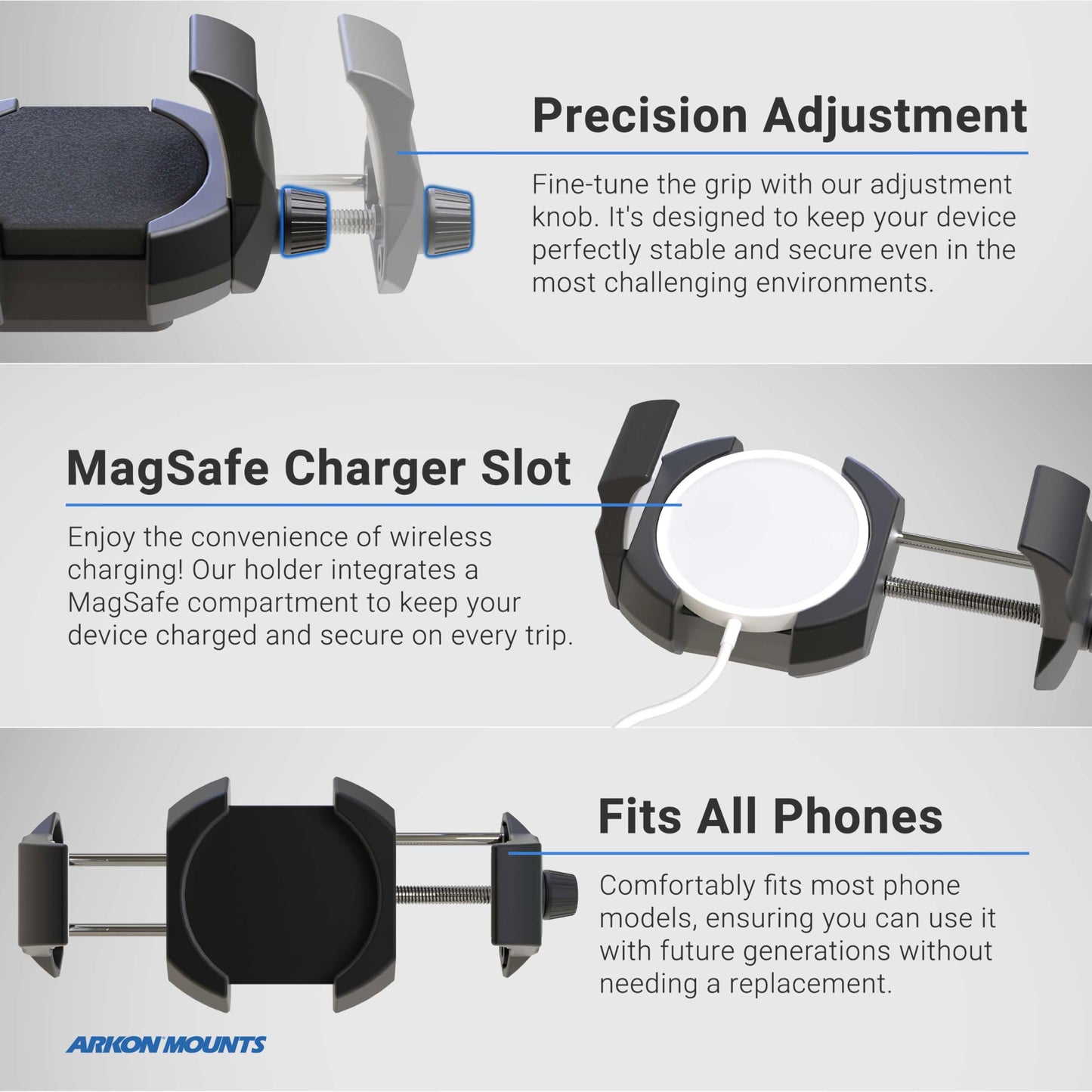 ARKON Mounts SkyHold Yoke Clamp Phone Mount for Airplanes | Universal Phone Fit | Solid C-Clamp | Designed for Aviation | Compatible with Apple