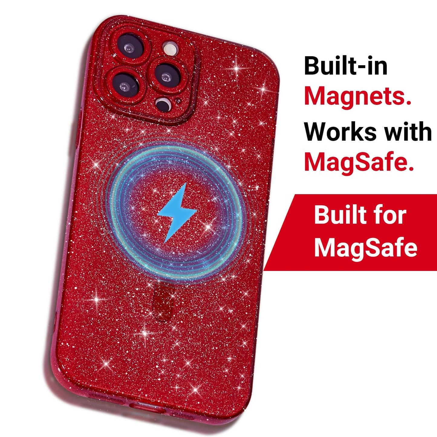 LoeoeL for iPhone 12 Pro Case Glitter Compatible with Magsafe, Girly Cute Sparkly Magnetic Mag Safe Pretty Phone Case for Women, Bedazzled Bling
