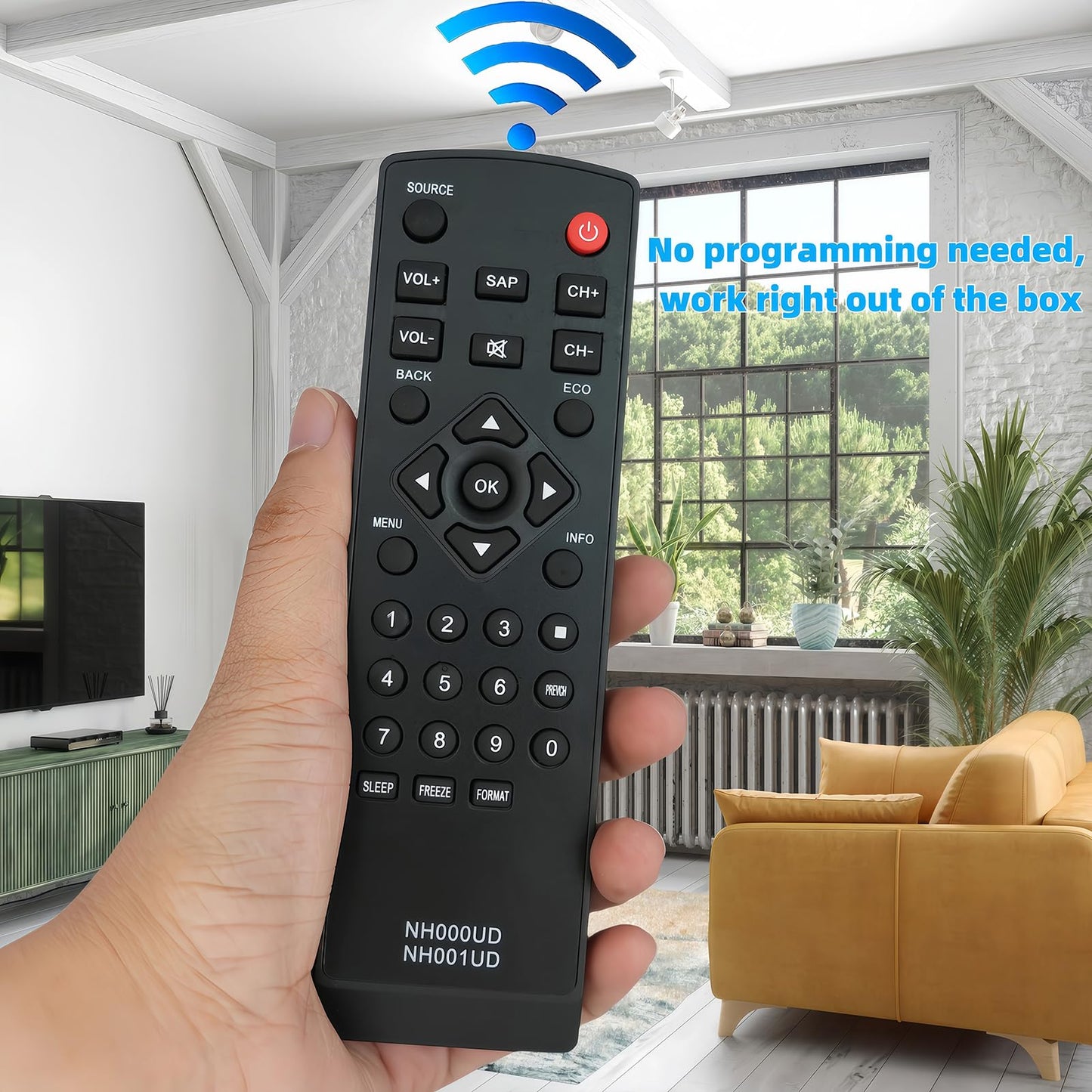 Universal Replaced Remote Control NH000UD NH001UD for Emerson Sylvania TV CLC320EM2F, CLC401EM2F, LC190EM1, LC190EM2, LC220EM1, LC220EM2, LC260EM1