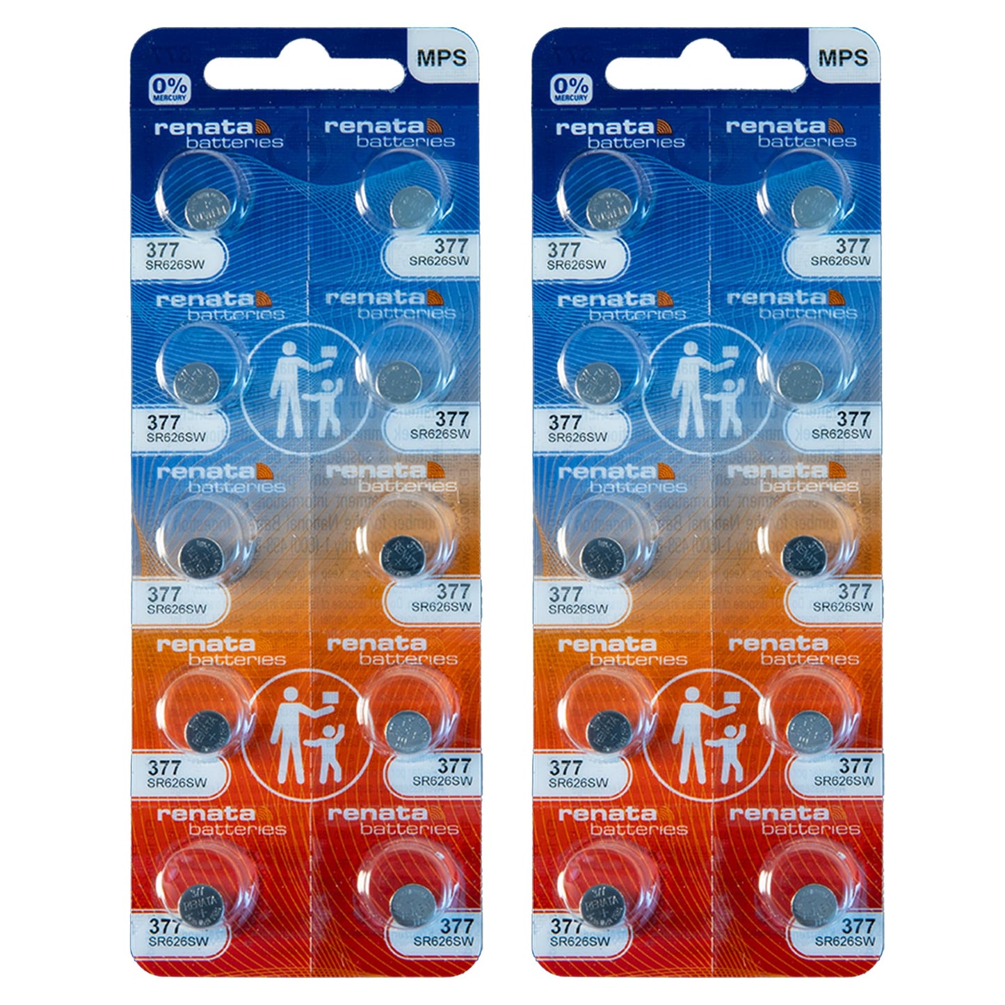 Renata 377 SR626SW Batteries - 1.55V Silver Oxide 377 Watch Battery (20 Count)