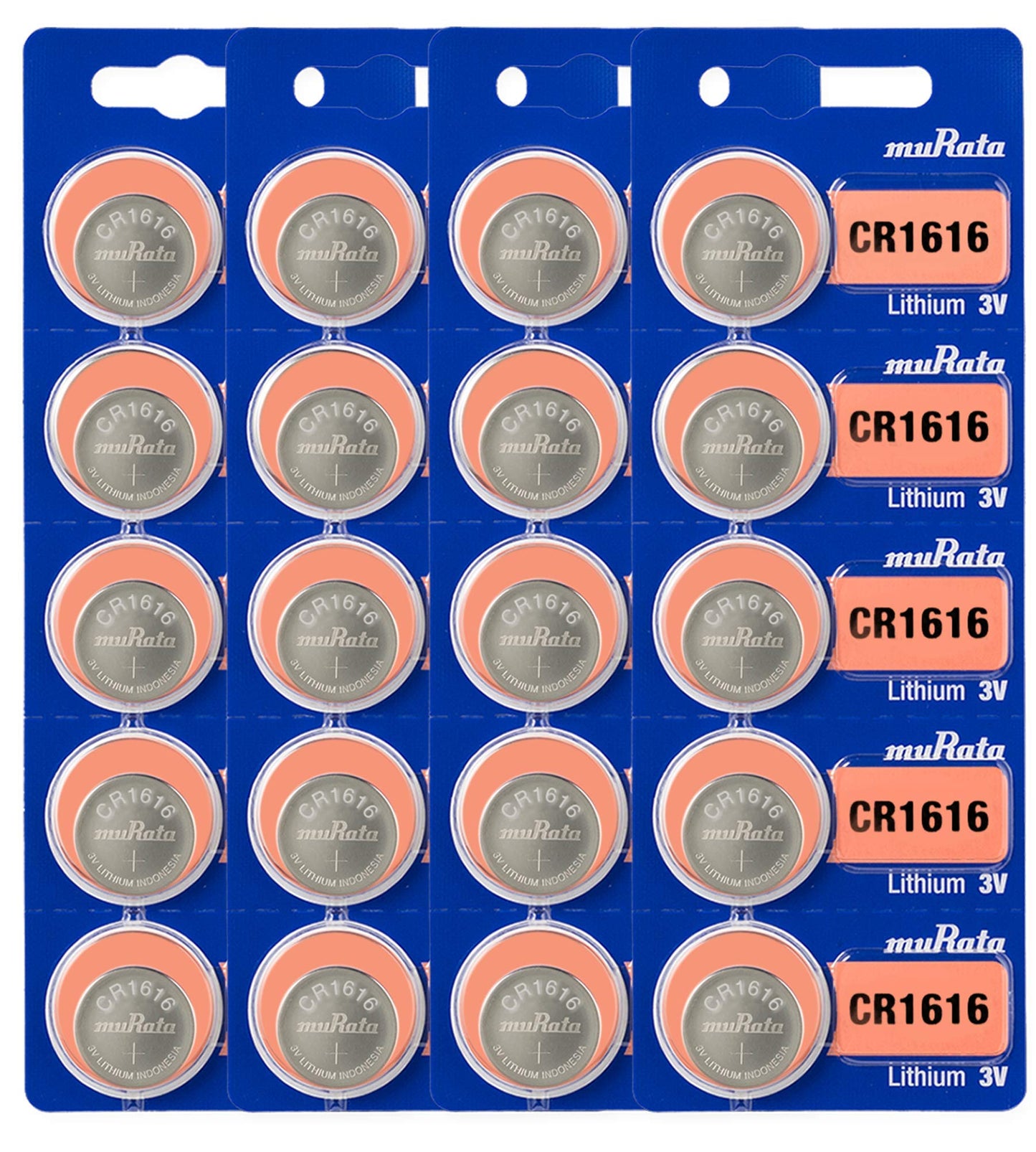 Murata CR1616 Battery DL1616 ECR1616 3V Lithium Coin Cell (20 Batteries)