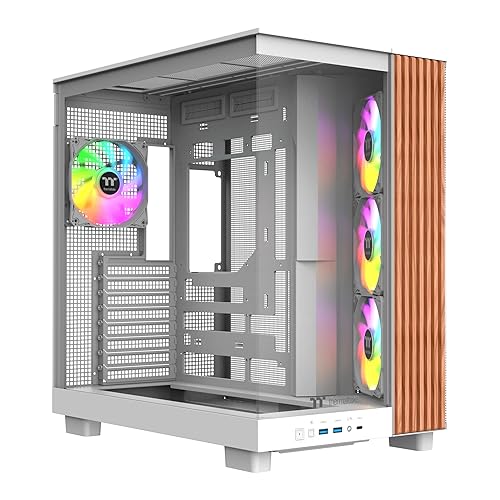 Thermaltake View 380 XL WS ARGB; Mid Tower Chassis; Side Wood Trim; 4x120mm ARGB Lite Fans Included; 420mm GPU Clearance; ATX/mATX/mITX; Hidden
