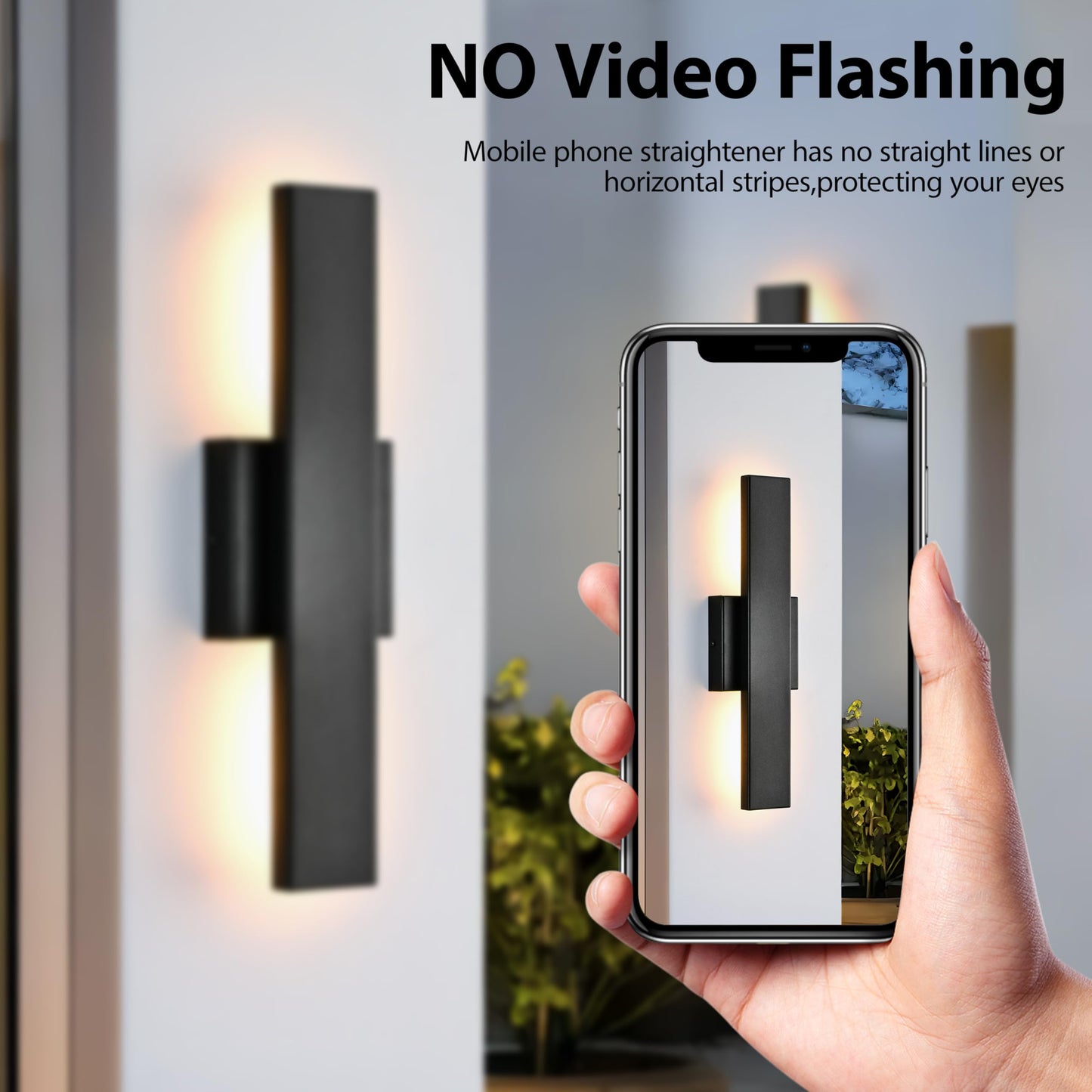 VINYAO 2 Pack 15.7” 20W Modern Linear LED Outdoor Wall Light Exterior Lighting Fixtures,Matte Black?for Porch, Patio, Garage, Exterior Doors, Patio