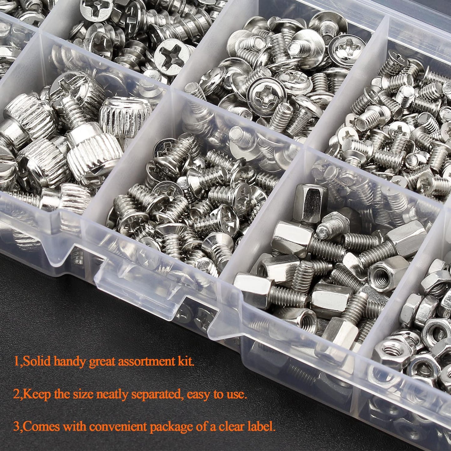 HELIFOUNER 480 Pieces Computer Standoffs Screws Assortment Kit for 2.5" SSD, Hard Drive, Computer Case, Motherboard, Fan Power Graphics