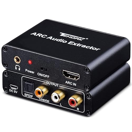 HDMI ARC Adapter, Tendak ARC Audio Extractor with Digital Optical TOSLINK SPDIF/Coaxial and Analog 3.5mm L/R Stereo Audio Converter for HDTV Soundbar