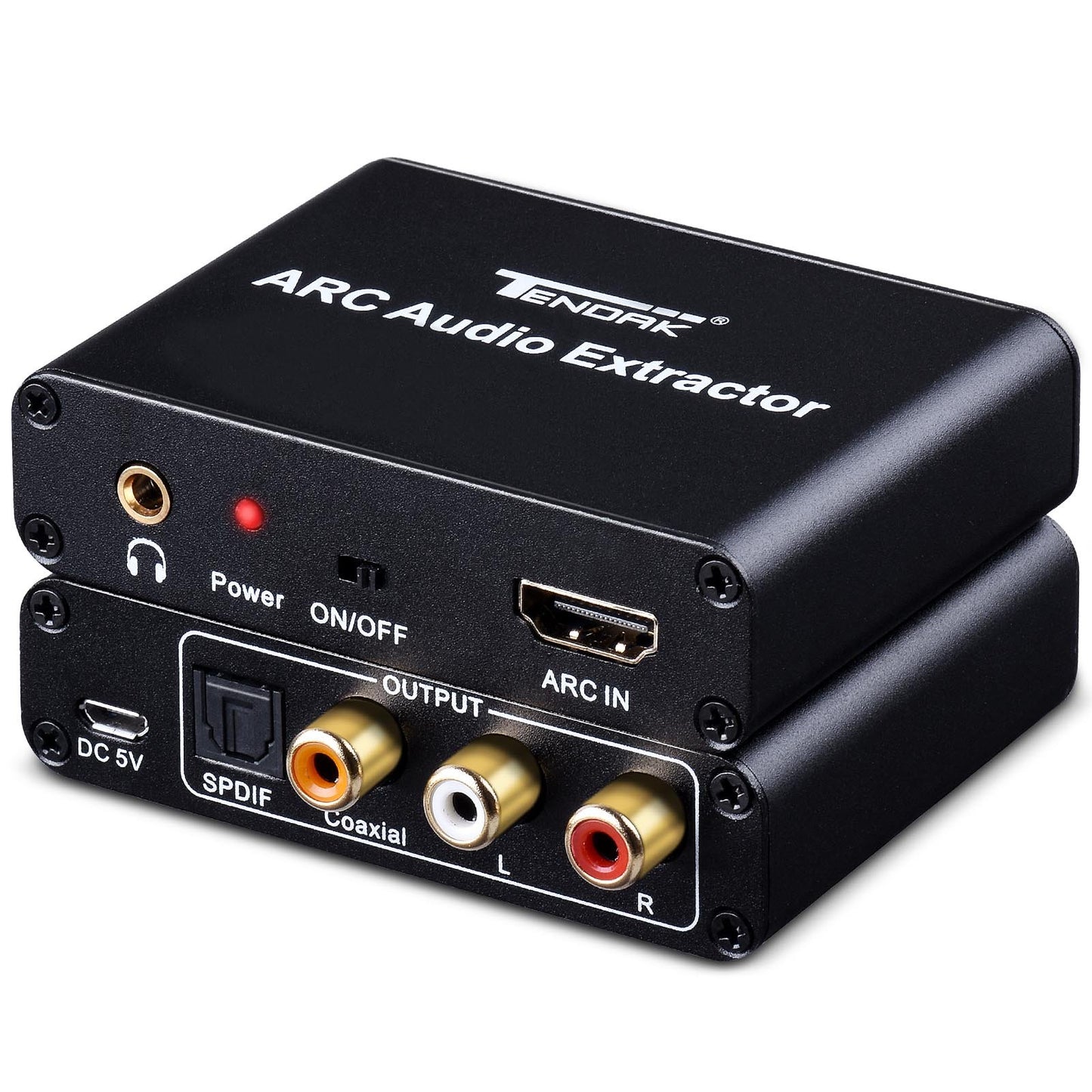 HDMI ARC Adapter, Tendak ARC Audio Extractor with Digital Optical TOSLINK SPDIF/Coaxial and Analog 3.5mm L/R Stereo Audio Converter for HDTV Soundbar