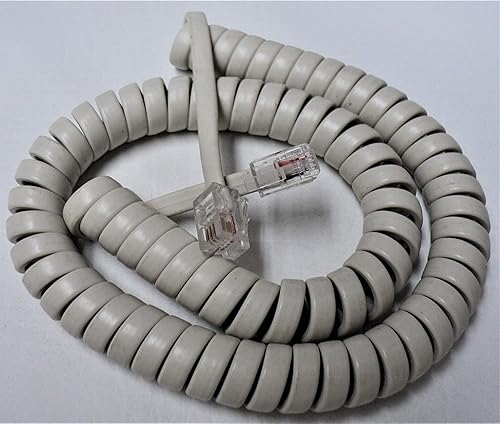 Misty Cream 9 Ft Short Handset Cord Compatible with Avaya Phone Spirit 6 24 Button 6B 24B Off White Receiver Curly Coil Pack AT-T Lucent 3160 006MC