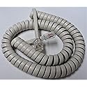 Misty Cream 9 Ft Short Handset Cord Compatible with Avaya Phone Spirit 6 24 Button 6B 24B Off White Receiver Curly Coil Pack AT-T Lucent 3160 006MC