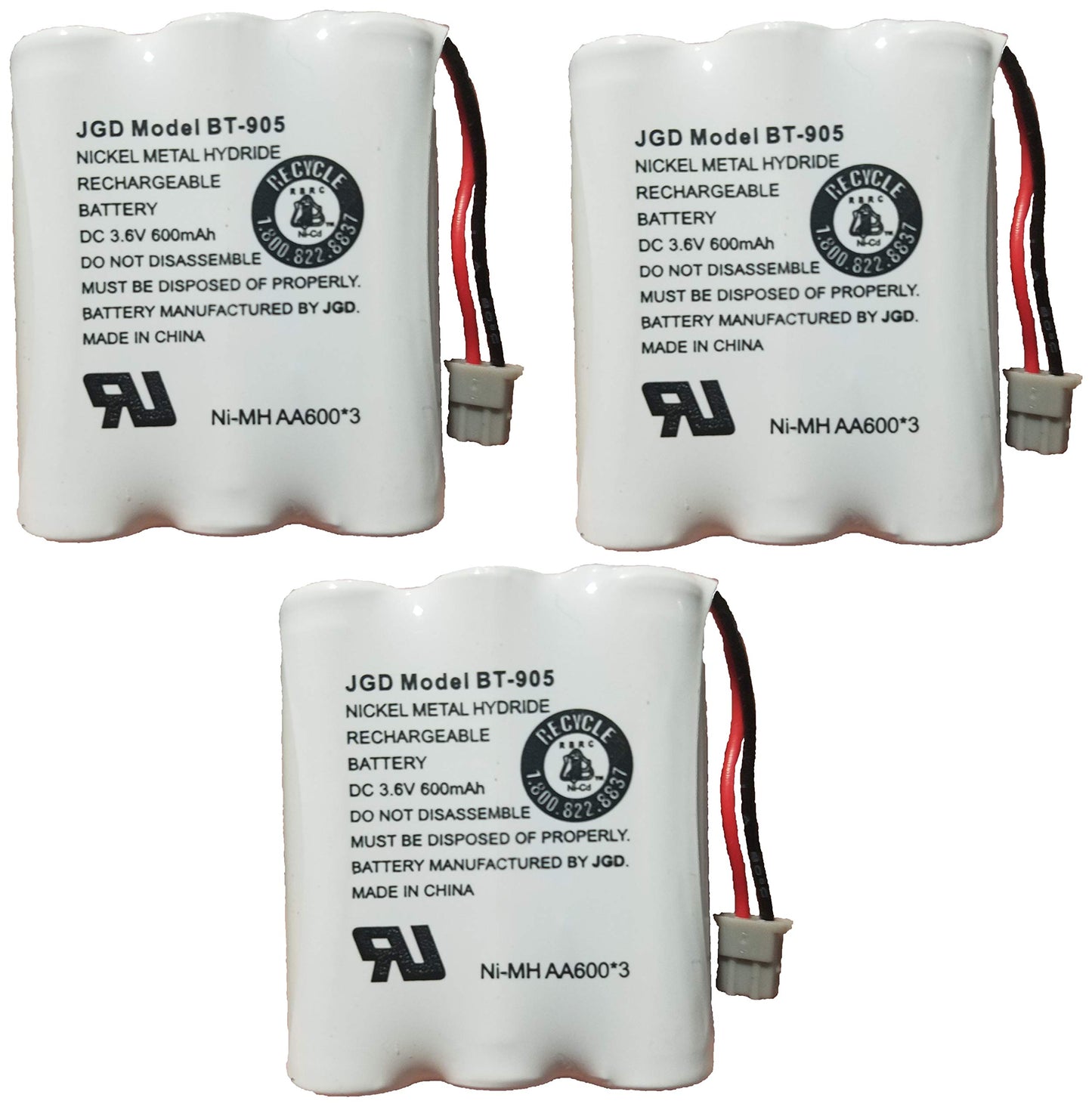 JGD BT-905 BT-800 BBTY0663001 Battery Compatible with Uniden BT905 BT800 BT-1006 BP-905 BBTY-0444001 BBTY-0449001 Panasonic P-P501 P-P508 AT&T 200