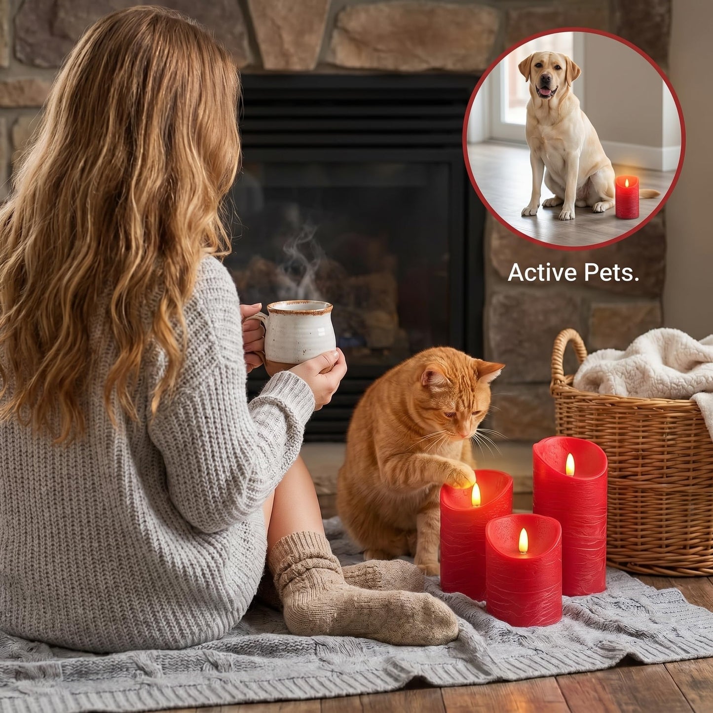 VENTA Flickering Flameless Candles with Remote Control - Led Candles Battery Operated - Battery Operated Candle for Decoration Table, Timer & Dimmer