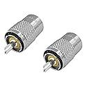 Amphenol PL259 Coax Connectors Male UHF Solder Plug 83-1SP-15RFX (2 Pack)