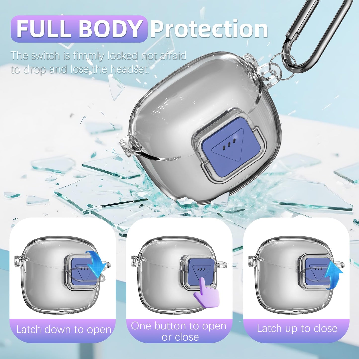 Upgrade Secure Lock for JBL Tune Flex 2 Case Cover with Cleaner kit, Clear TPU Protective Cover with JBL Tune Flex 2 True Wireless Noise Cancelling