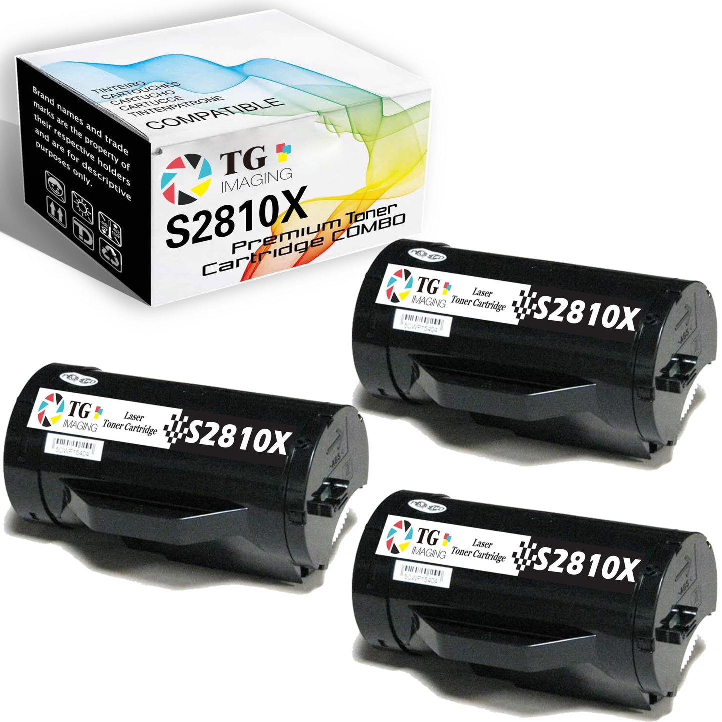 TG Imaging Compatible Toner Cartridge Replacement for Dell S2810DN S2810 Toner S2810X 2810 S2810 H815DW S2810DN S2815 815DW S2815DN Printer (Black,3