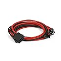 Phanteks 8 to 8 (6+2) Pin VGA Premium Sleeved Extension Cable 19.68" Length, Black/Red(PH-CB8V_BR)
