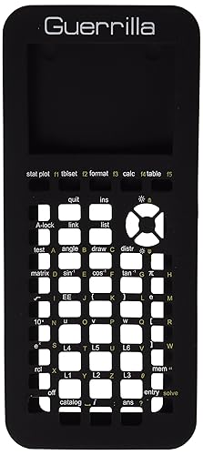 Guerrilla Silicone Case for Texas Instruments TI-84 Plus CE Color Edition Graphing Calculator With Screen protector and Graphing Ruler, Black