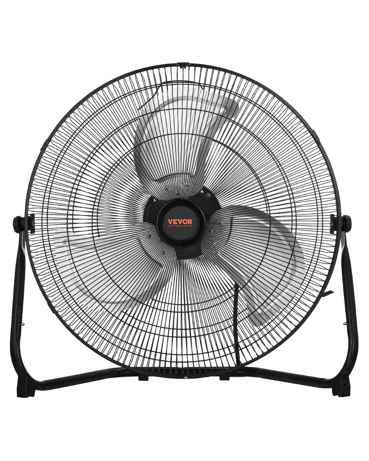 VEVOR Floor Fan, 3 Speeds High Velocity Heavy Duty 20 Inch Industrial Fan, 4800 CFM 360° Adjustable Tilt 21.33 ft/sec Airflow Large Metal Fan,