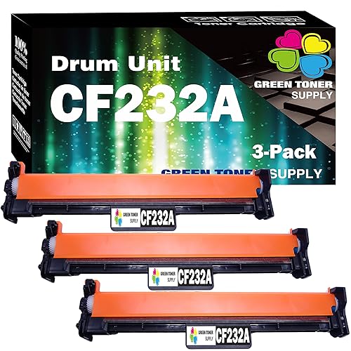 Green Toner Supply 32A Drum (3-Pack) Compatible with CF232A HP32A Drum Unit Only for Laser Pro MFP M118dw M148dw M148fdw M203d M203dn M203dw M227fdn