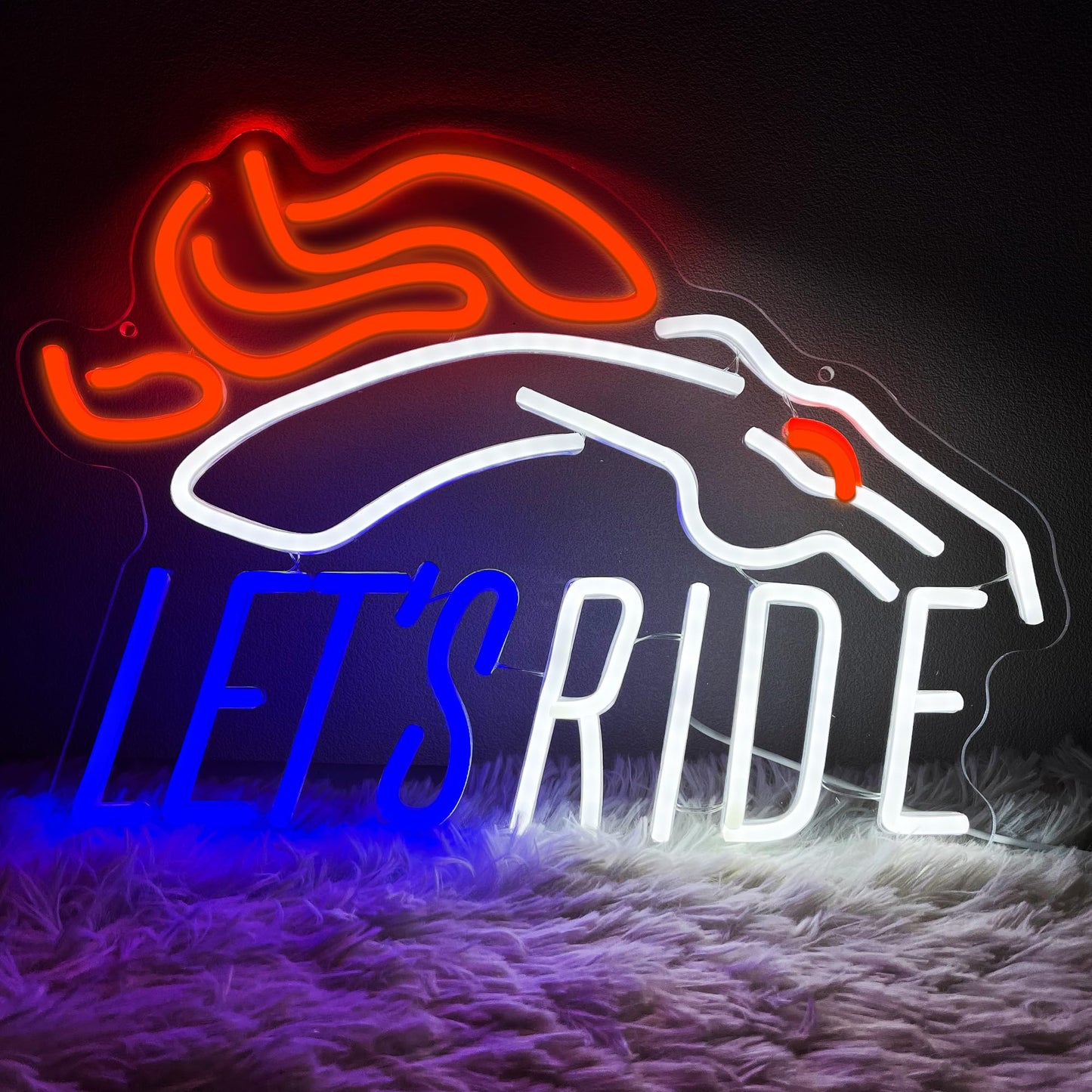 Football Team Neon Sign, Cool Dimmable Light Up Led Football Team Sign Merch Logo Hanging USB Powered for Wall Decor, Man Cave, Bedroom, Game Room