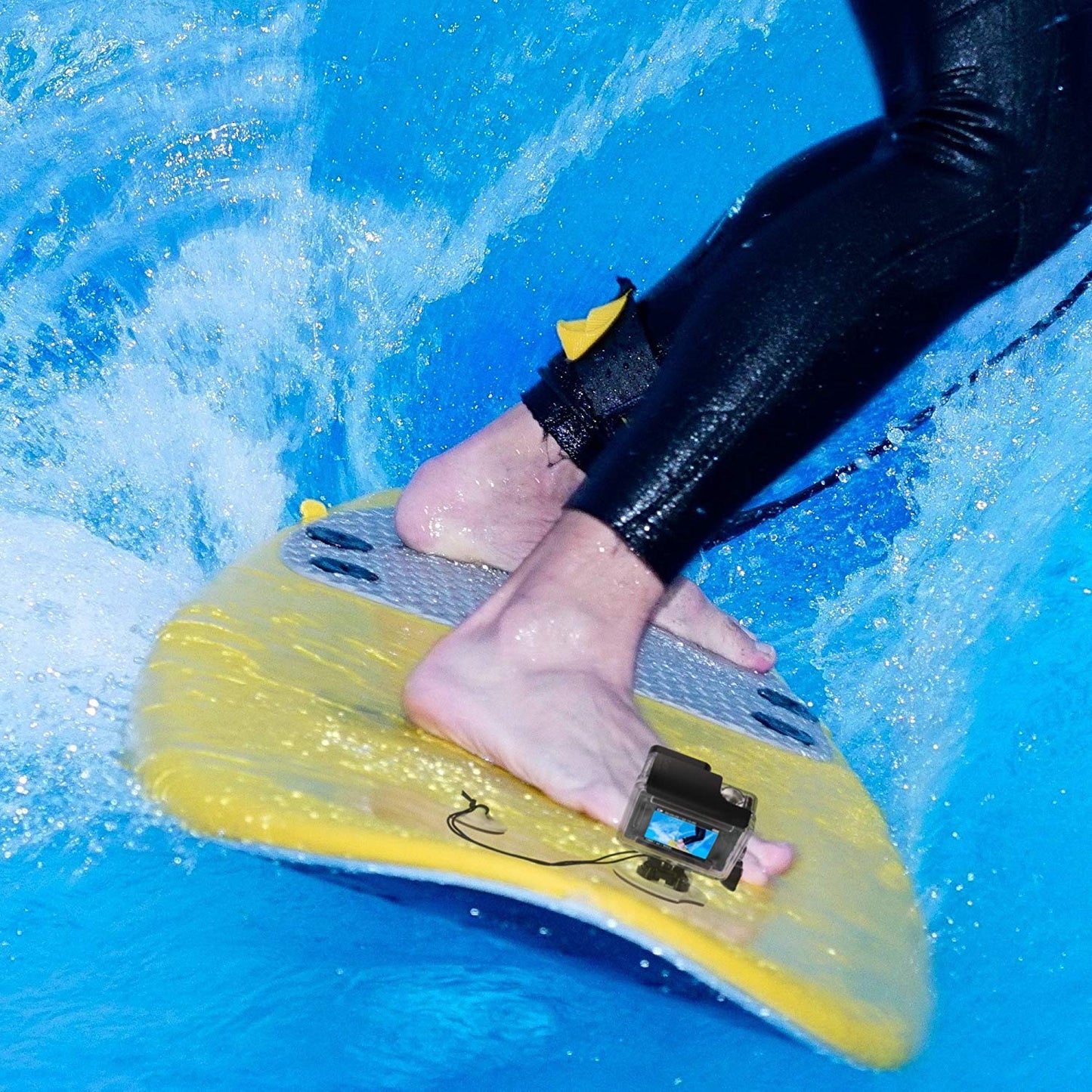 HSU Surf Mounts and Accessories for Ski, Snorkeling, Surfing, Wakeboarding Fitting GoPro Hero 13,12,11,10,9,8,7,6,5 Black, Silver, AKASO Campark,