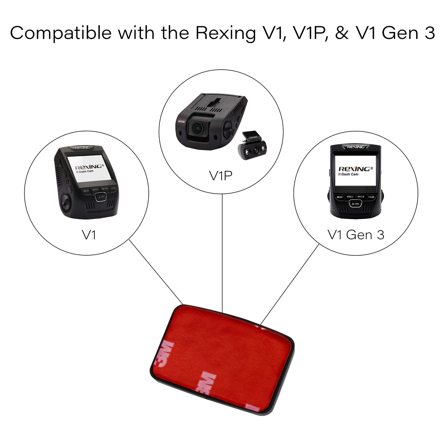 Rexing Adhesive Mounts for Rexing V1 and V1P Dash Cam