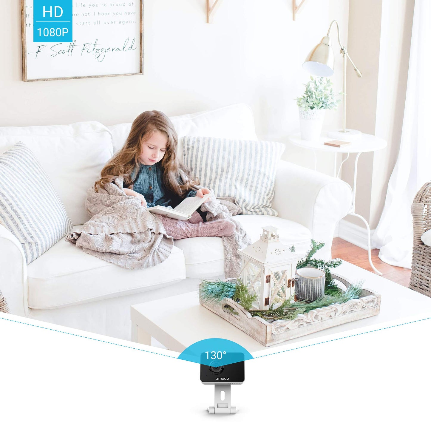 Zmodo 1080p Mini WiFi Pet Camera Two-Way Audio Smart Home Camera with Night Vision, Compatible with Alexa & the Google Assistant (2 Pack)