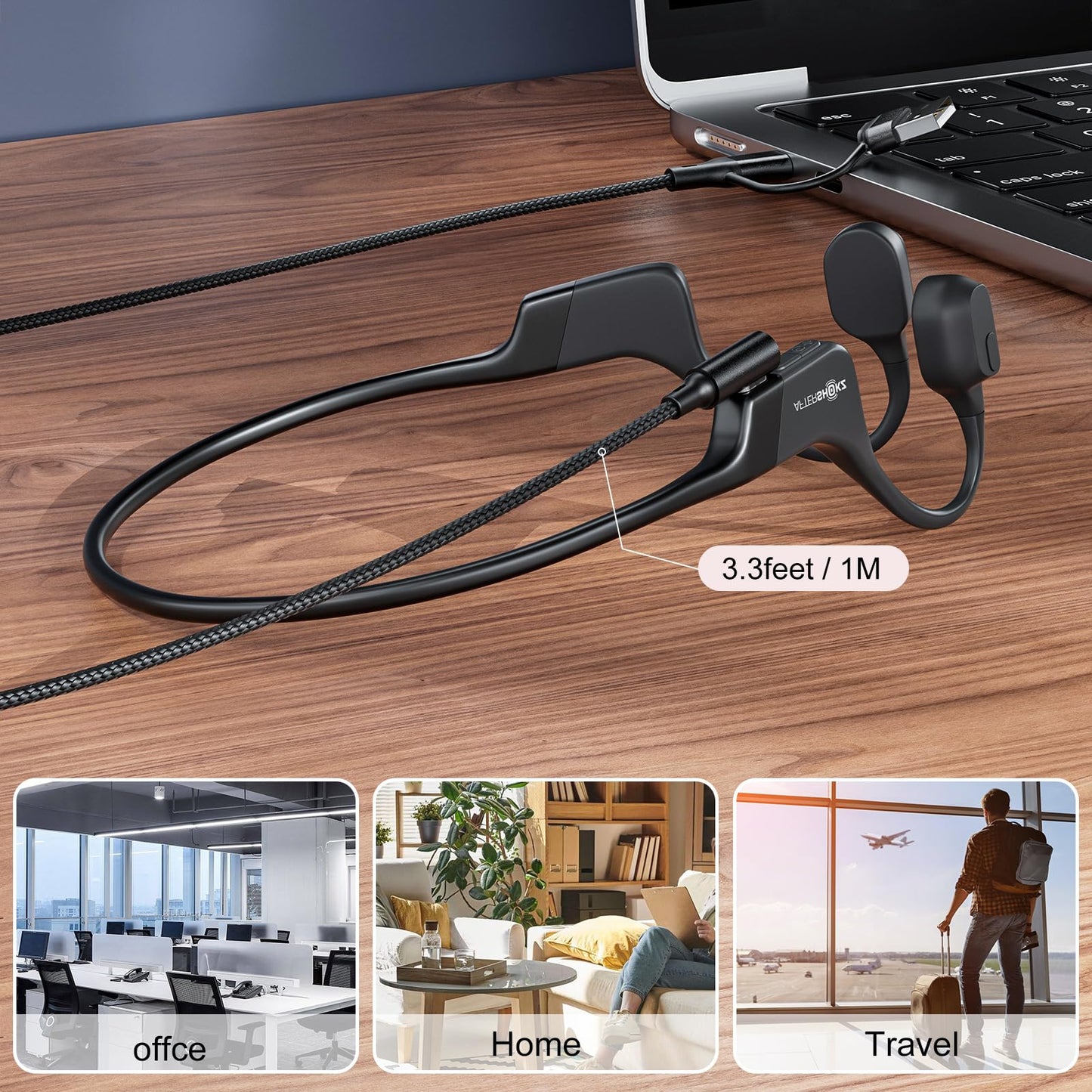 Charging Cable for Shokz Bone Conduction Headphones,USB C Adapter for Shokz, 3.3ft USB A+C Magnetic Charger Cord for Aftershokz Aeropex AS800&Shokz
