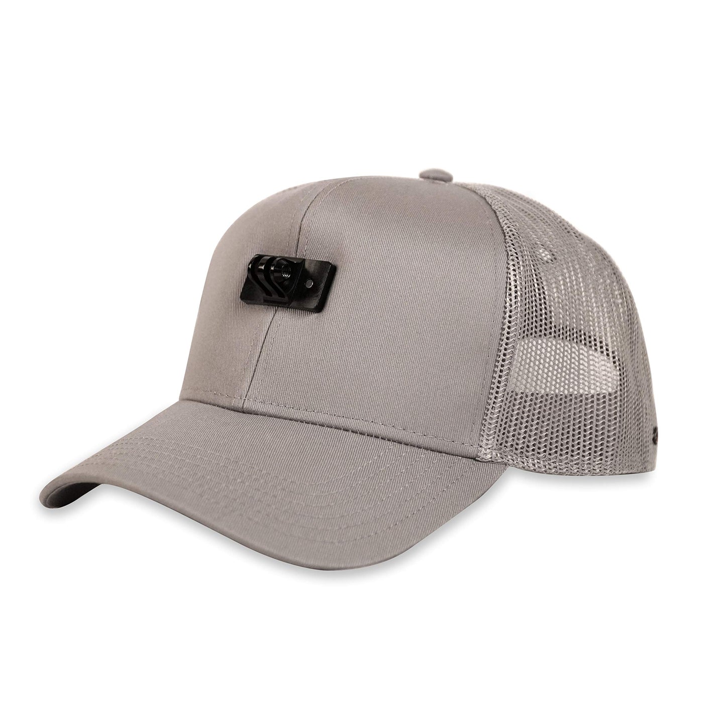 ActionHat® Grey Curved Bill - Patented Floating Hat Mount Compatible for GoPro, DJI, Insta360 Action Cameras