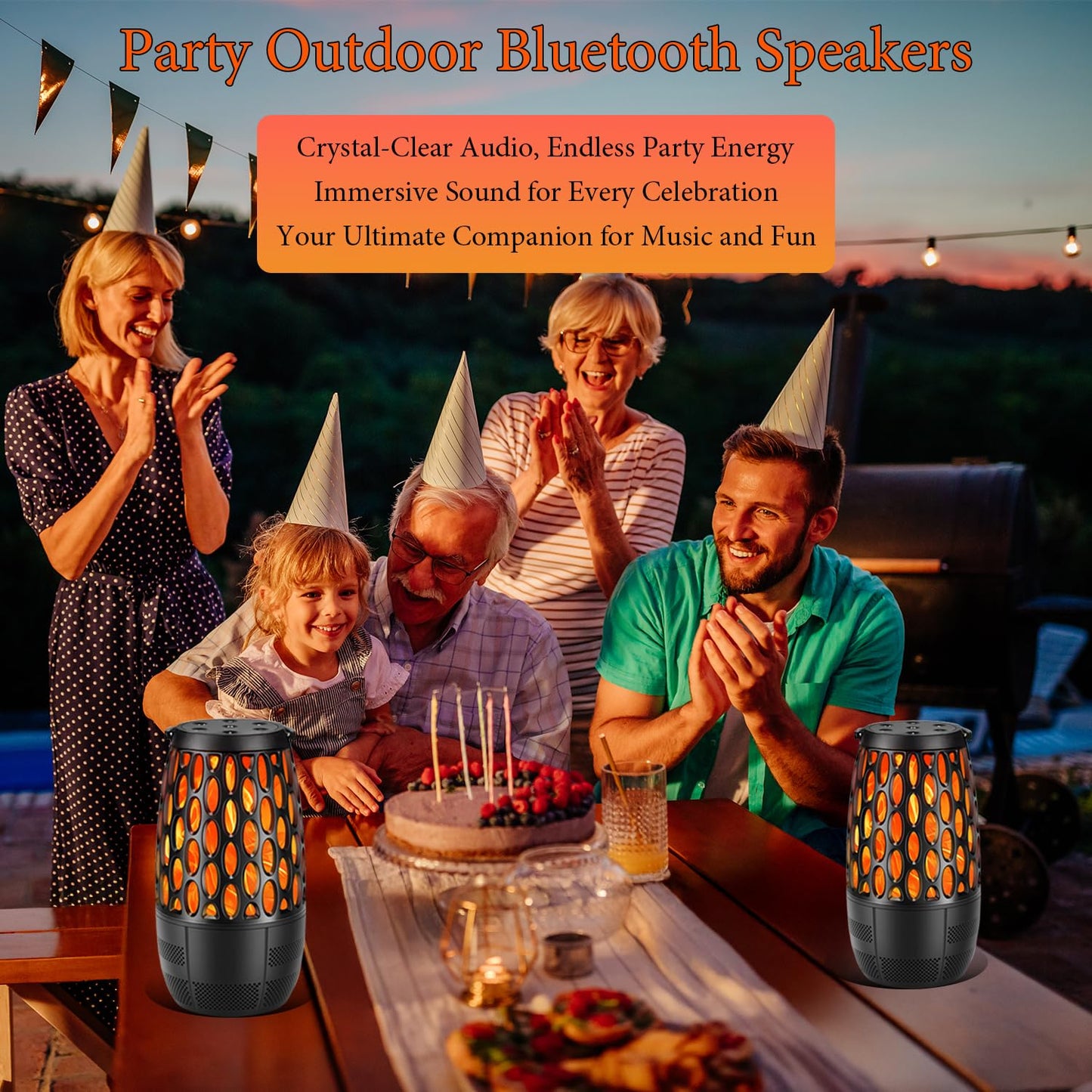 Shoneep Upgraded Outdoor Bluetooth Speakers, 10 Watt Bluetooth 5.3 Speaker, Auto-Pairing Multi-Sync up to 100 Speakers, IPX6 Waterproof Outdoor