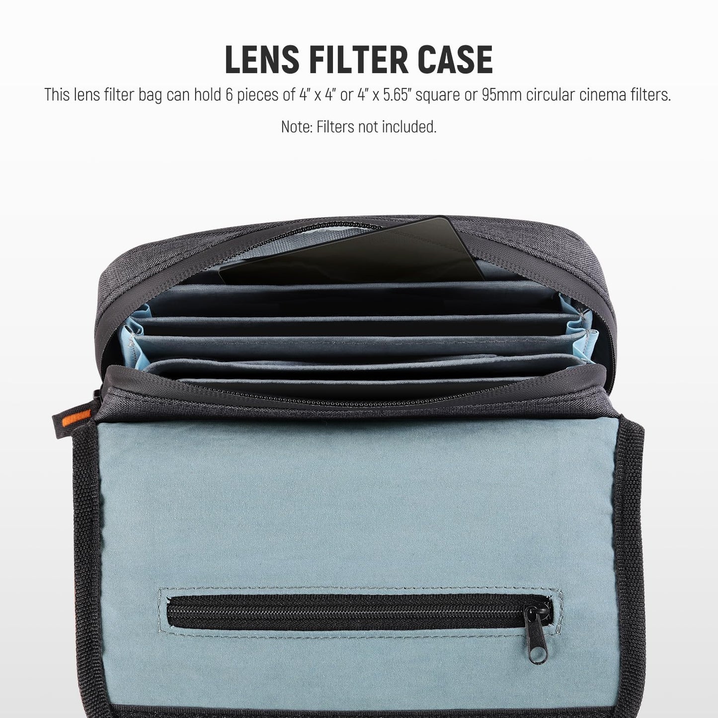 NEEWER Camera Lens Filter Case with Water Resistant Hard Shell, 6 Soft Pockets, Shoulder Strap, Pro Photography Filter Bag Storage Pouch for 4''x 4''