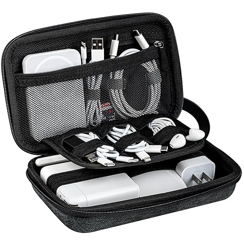 JETech Travel Accessories Organizer Case, Portable Electronic Pouch Gadget Bag for MacBook Power Adapter Chargers, Cables, Power Bank, Mouse, Stylus