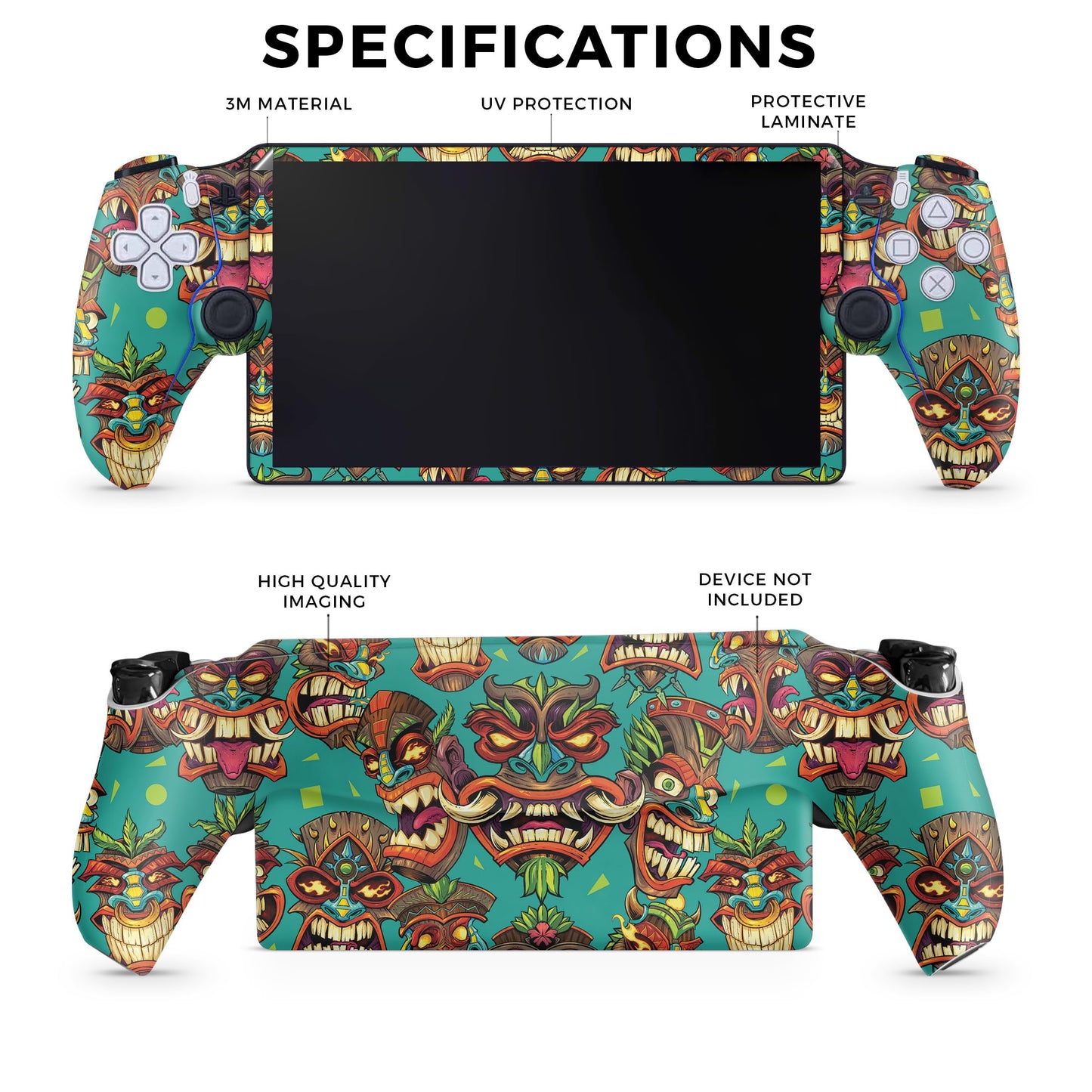 Gaming Skin Compatible with PS5 Portal Remote Player - Crazy Tikis - Premium 3M Vinyl Protective Wrap Decal Cover - Easy to Apply | Crafted in The USA