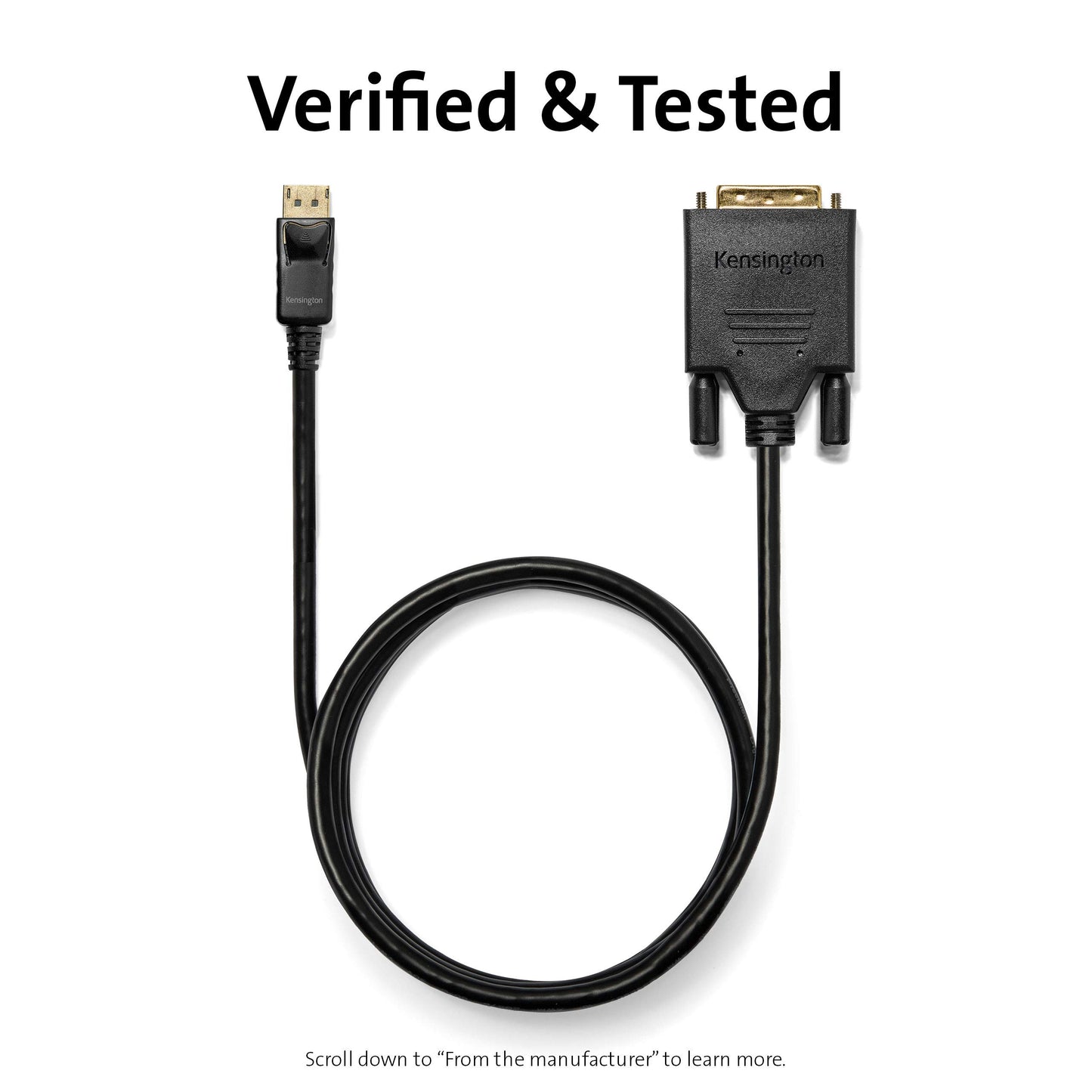 Kensington DisplayPort 1.2 to DVI-D Cable, 6ft (K33023WW)