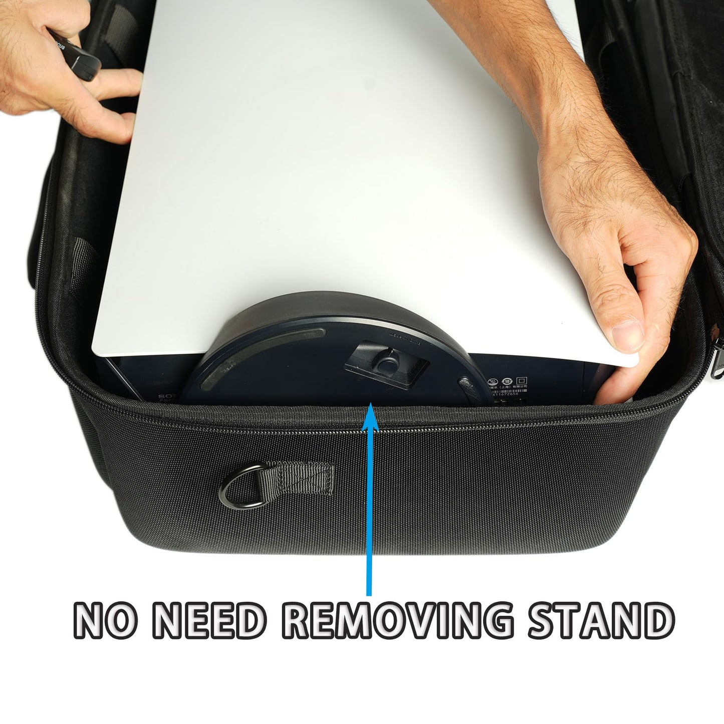 RIGICASE Hard carry case for ps5/ps5 pro/ps5 slim(no removing stand), Hard travel case for playstation and accessosries,with handle/adjustable