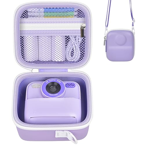 Kids Instant Print Camera Case for Cimizi, for Masterbee, for Dylanto, for BOFIDAR, Portable Storage Bag with Shoulder Strap, Mesh Pocket for Print
