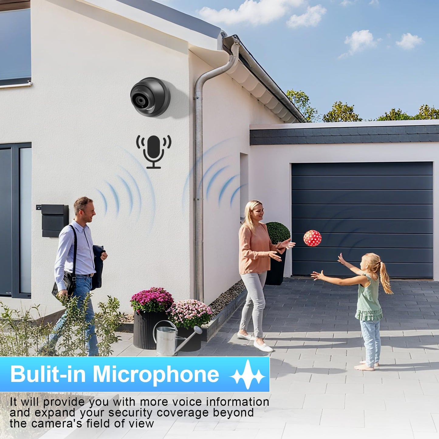 INNOSECU 8MP 4K Turret PoE Camera, Surveillance IP Security Camera, Outdoor Waterproof IP67, Built-in Mic, 2.8mm Lens Wide Angle 110?, Face Detection