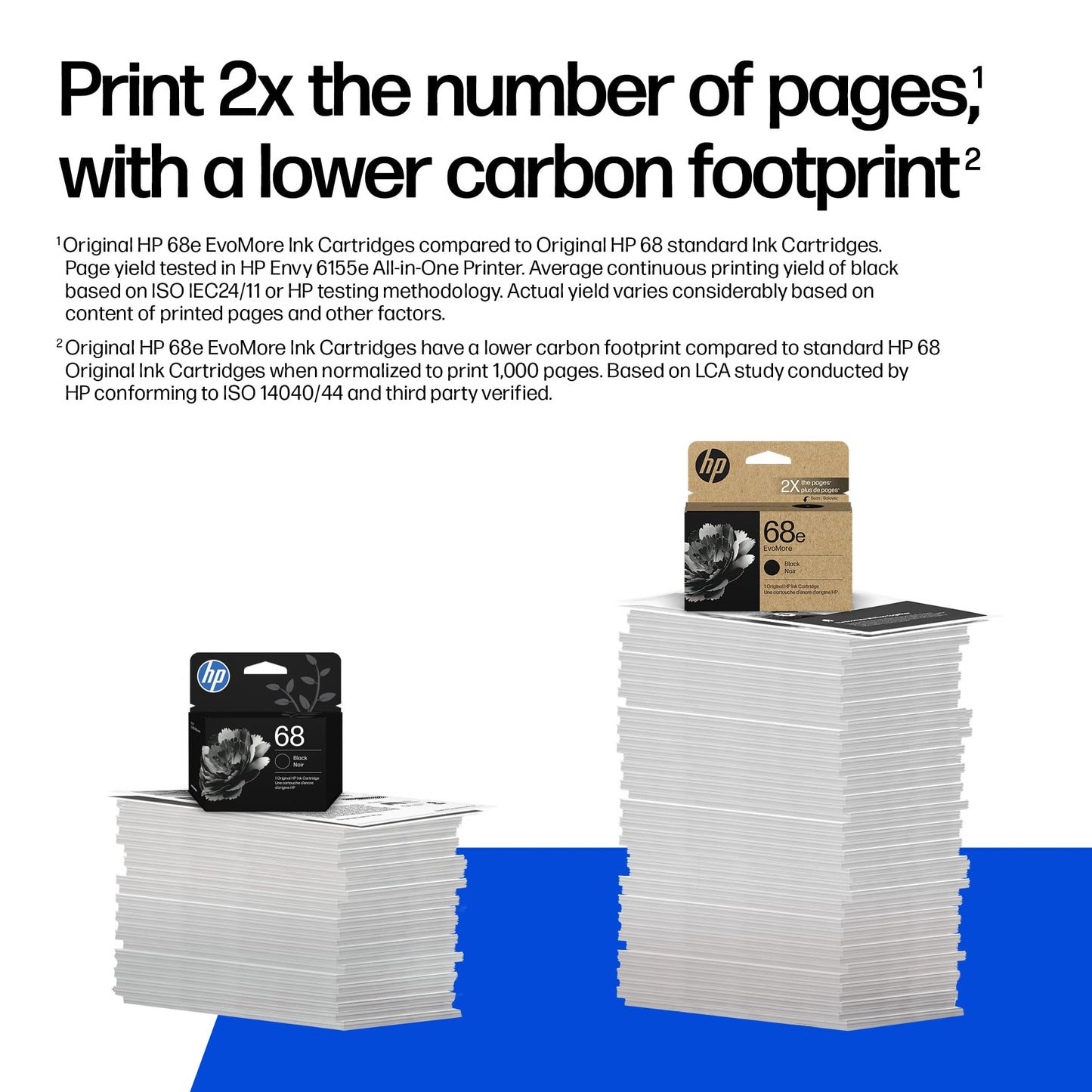 HP 68e EvoMore High Yield Black Ink Cartridge | Works with Envy 6100e, 6500e Series | Carbon Neutral | 7FP22TN
