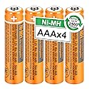 OSIM 4Pack HHR-55AAABU NI-MH AAA Rechargeable Batteries 1.2V 550mah AAA NiMH Rechargeable Batteries for Cordless Phones, Remote Controls, Electronics