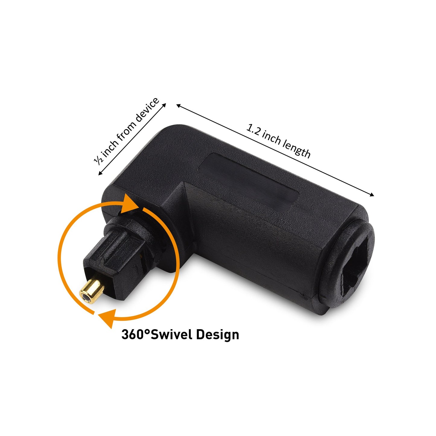 Cable Matters 2-Pack Right Angle Toslink Adapter (Toslink Extension) Male to Female