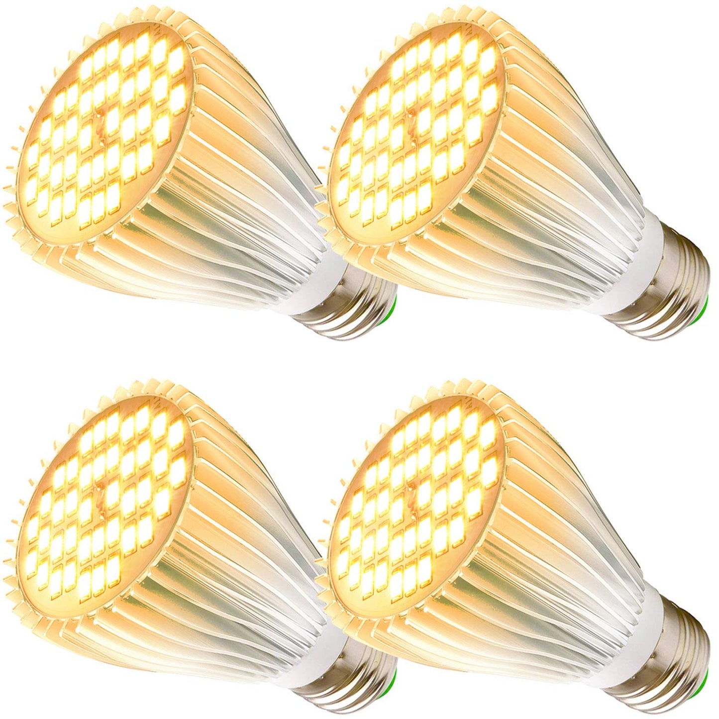 MILYN 4 Pack LED Grow Light Bulb, 30W Full Spectrum Plant Light Bulb Warm LED Grow Lights for Indoor Plants Vegetables, Flowers, Houseplants