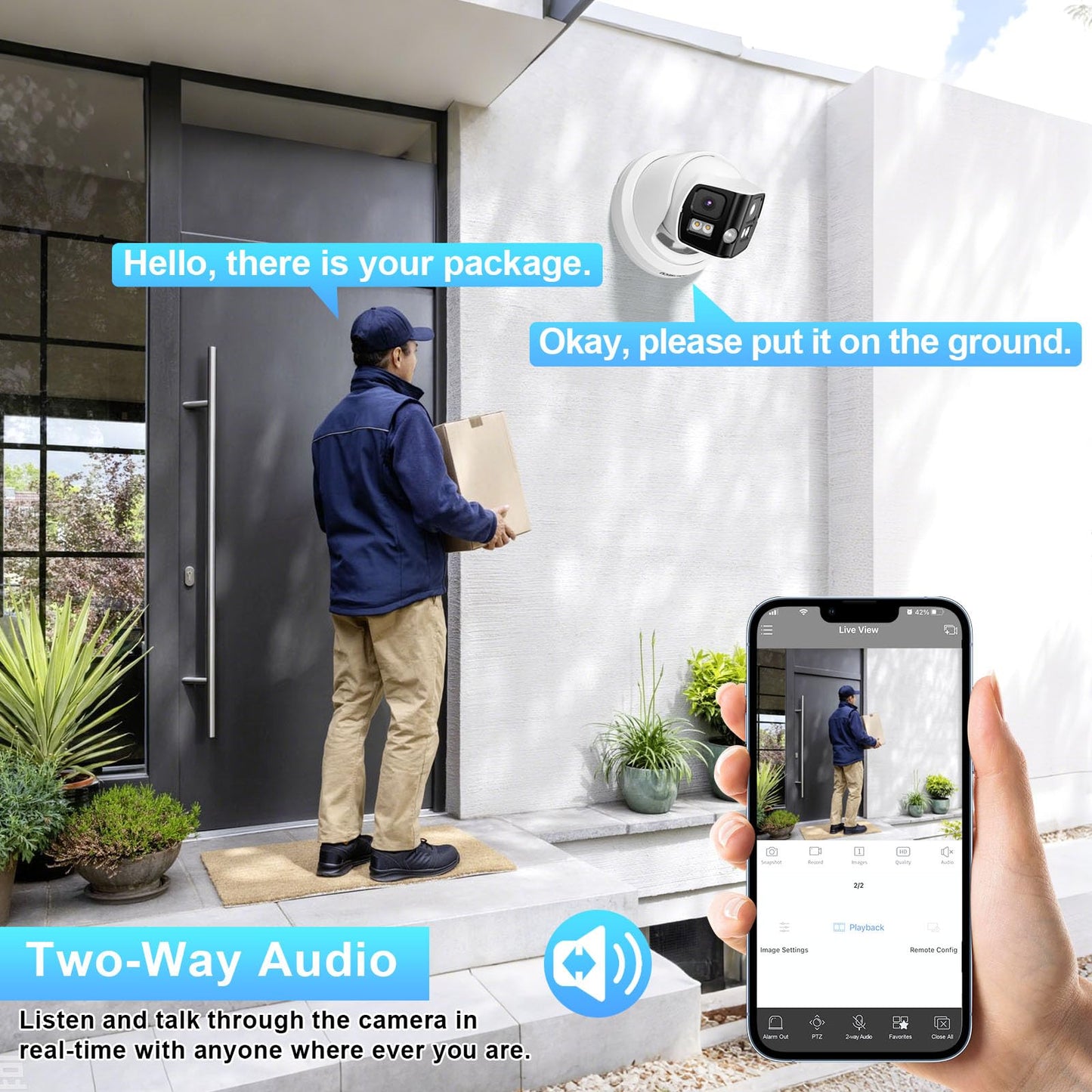 INNOSECU 8MP Dual Lens IP PoE Camera, Outdoor Dome Security Dome Camera with 180° Panoramic View, Waterproof IP67, Light Color Night Vision, Two-Way