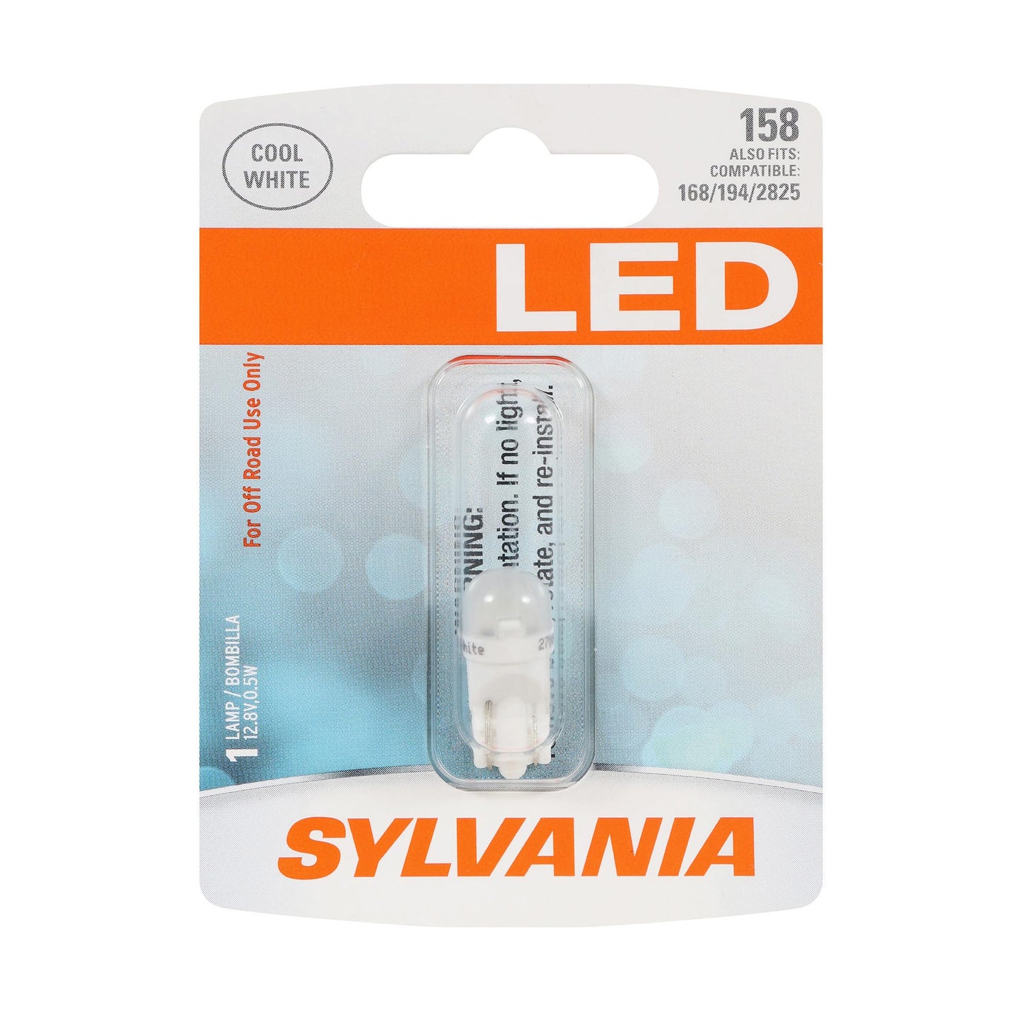 SYLVANIA 158 T10 W5W LED White Mini Bulb, Interior Lighting, 1 Bulb
