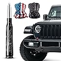 Alpha Defense Round Style Antenna 50 Cal Round Shaped Aluminum Rust Resistant 5.5" Jeep Wrangler + Most Trucks Radio Antenna + Face Shield Alpha