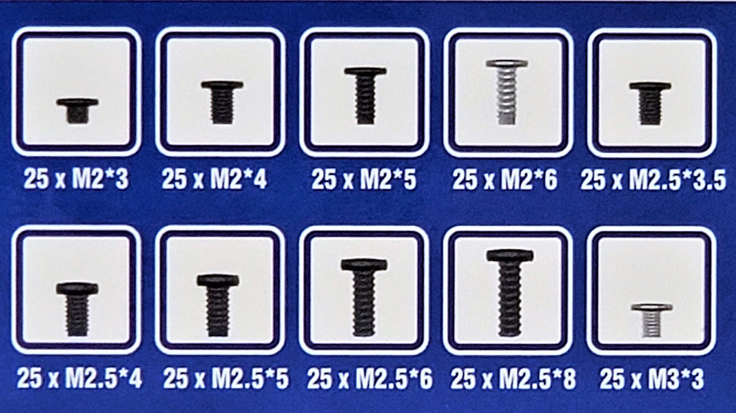 Assorted Laptop Screws Set (250 Pcs) SCW-250LP