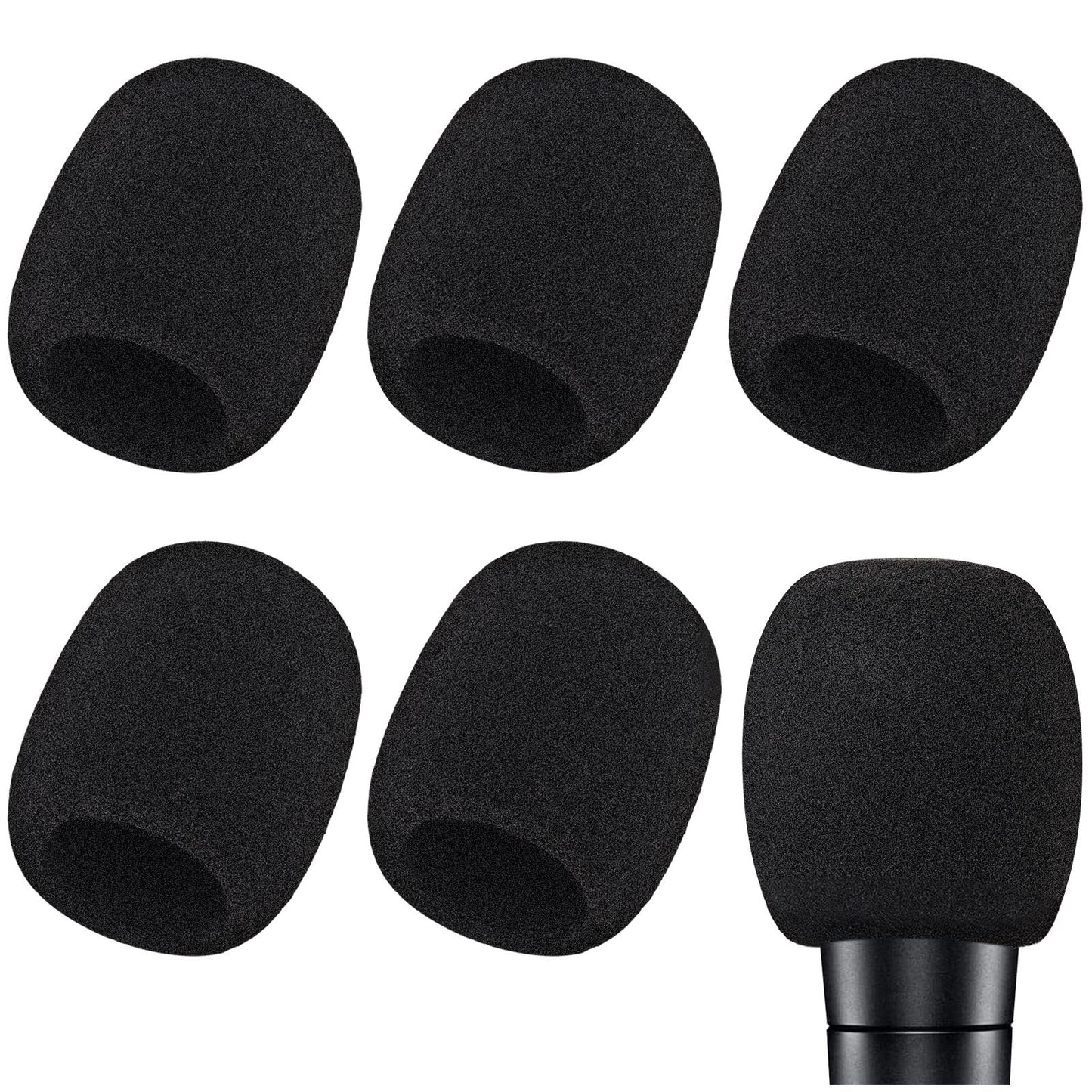 Microphone Cover, 6 Pcs Microphone Windscreen, Foam Mic Cover Suitable for SM58, E835 and Most Standard Handheld Mic