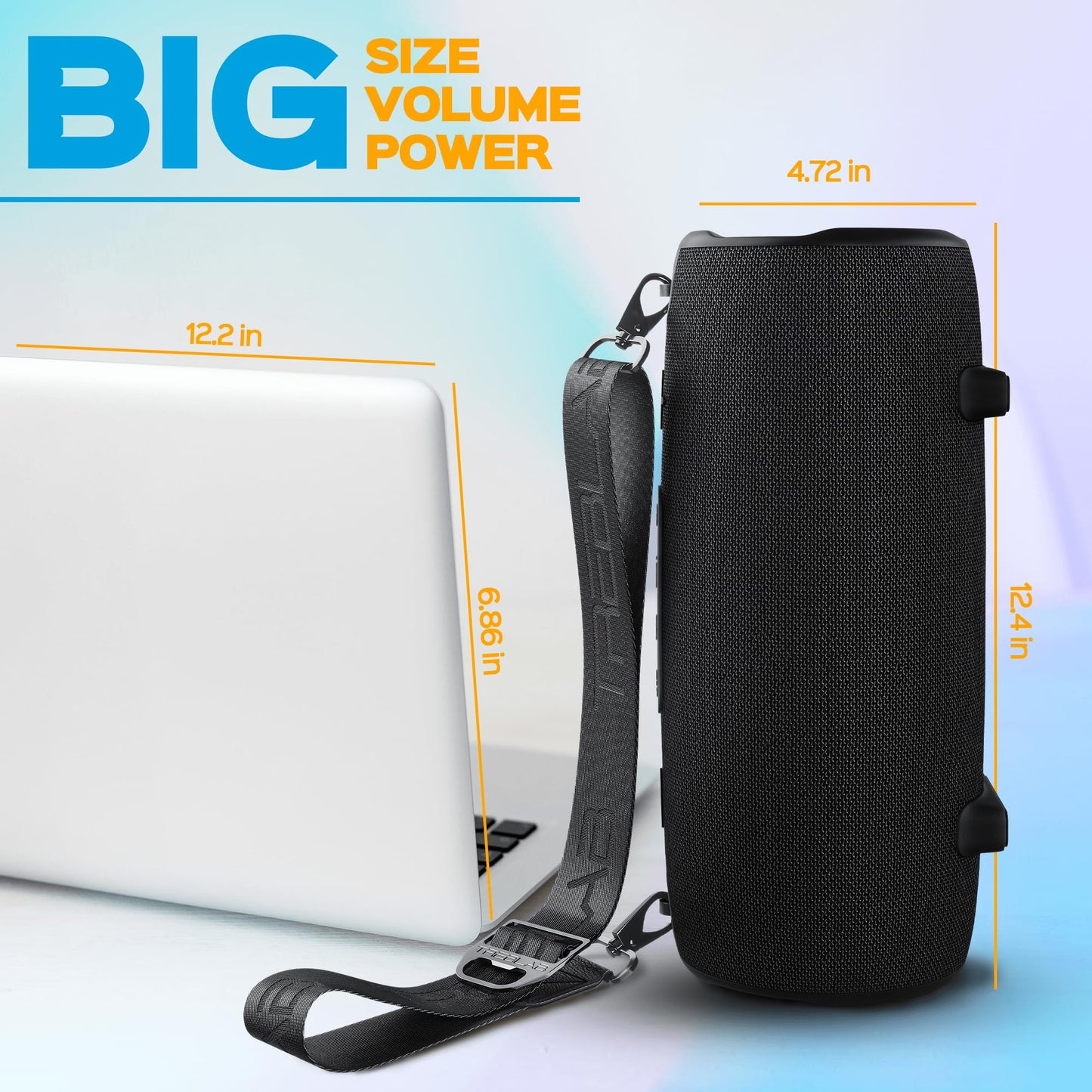 TREBLAB HD-Max - Big Loud Bluetooth Speaker-60W,20H Battery, Powerbank, TWS,IPX6 Waterproof|Loud Portable Speaker with Deep Bass|Wireless Outdoor