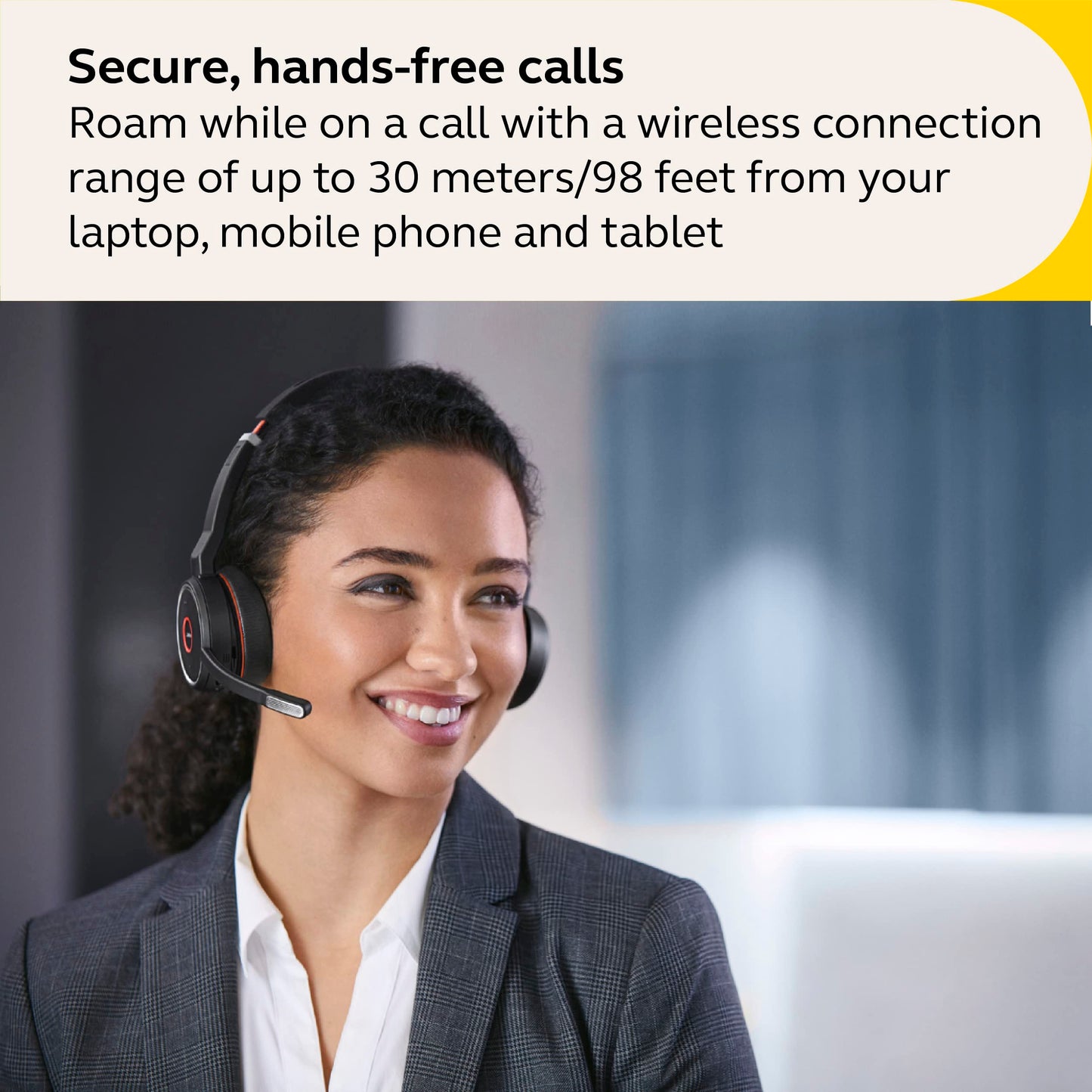 Jabra Evolve 75 SE Stereo Wireless Headset - Bluetooth Headset with Noise-Cancelling Mic, Active Noise Cancellation and Charging Stand - MS Teams…