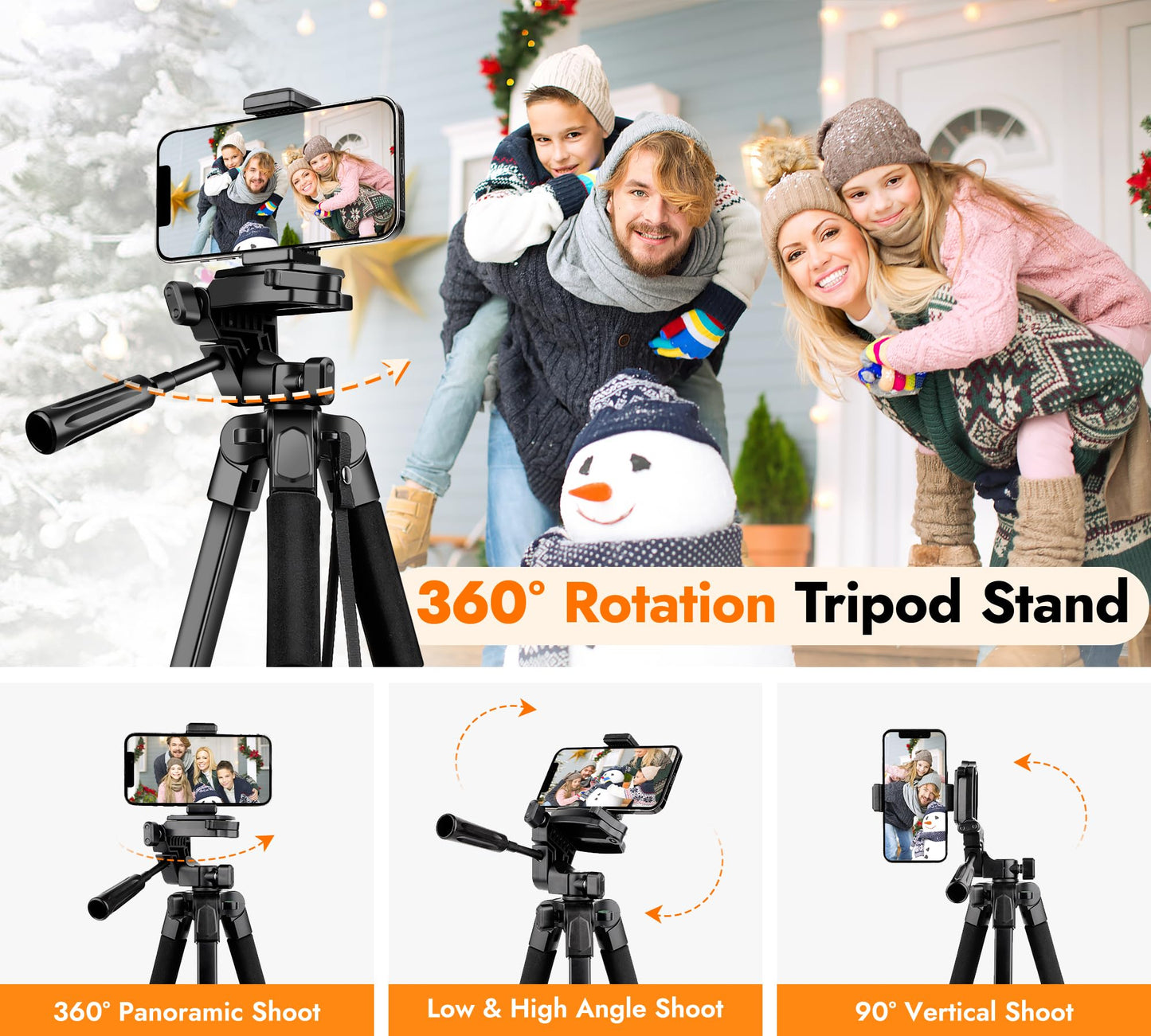 JOILCAN Phone Tripod Stand - 67" Aluminum Extendable Tripod with Remote, Portable Tripods for iPhone Photos Selfie & Video, Compatible with iPhone