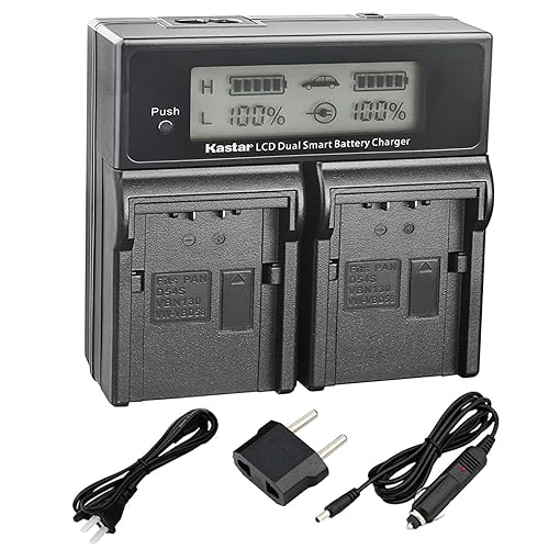 Kastar LCD Dual Fast Charger for Panasonic CGR-D54S CGA-D54S VSK0581 & AG-3DA1 AG-AC90 AG-DVC30 AG-DVC32 AG-DVC33 AG-DVC60 AG-DVC62 AG-DVC63 AG-DVC80