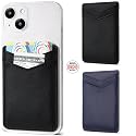 2Pack Phone Wallet,Leather Phone Card Holder Adhesive Stick On Credit Card Pocket for Back of Phone Case iPhone and Android-Black,Navy Blue