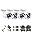 ZOSI 4 Pack 2MP 1080p HD-TVI Home Security Camera Outdoor Indoor 1920TVL,24PCS LEDs,80ft Night Vision, 90°View Angle, Weatherproof Outside